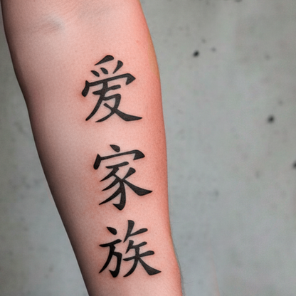 Tatuaje  Amor y familia en chino