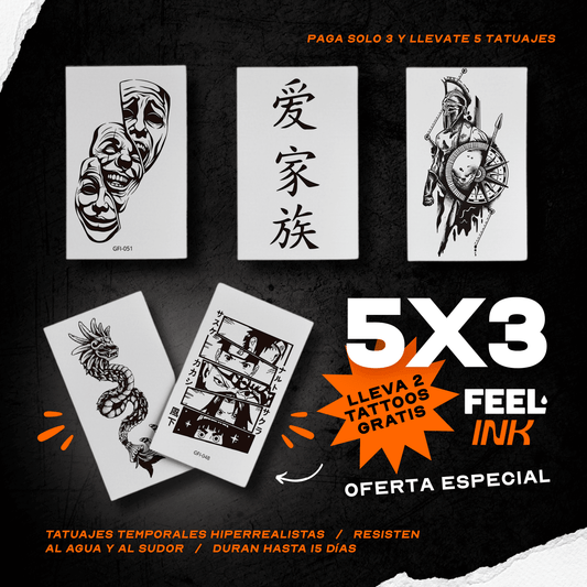 Bundle 5x3 Tatuajes Feelink