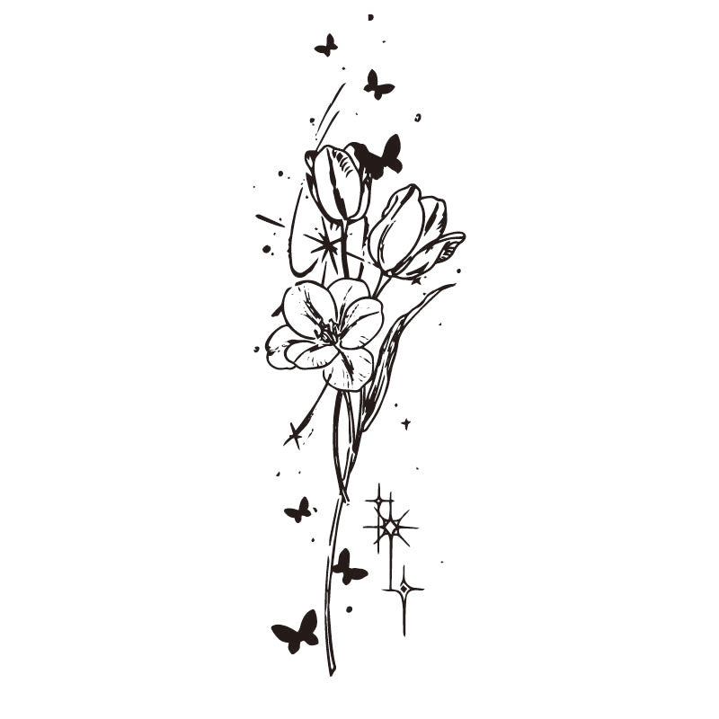 Rosa con mariposas