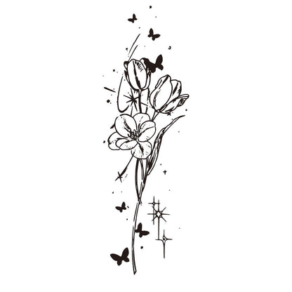 Rosa con mariposas