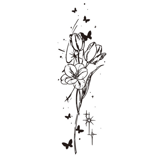 Rosa con mariposas
