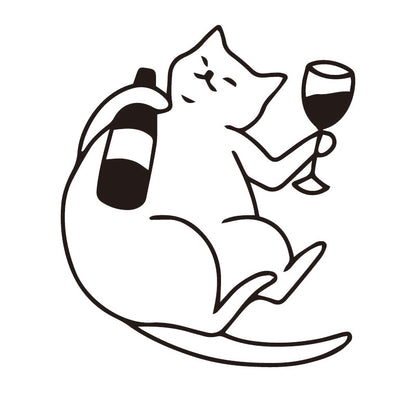 Gato tomando vino