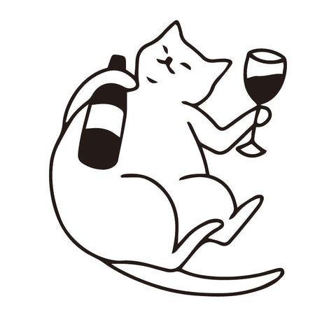 Gato tomando vino