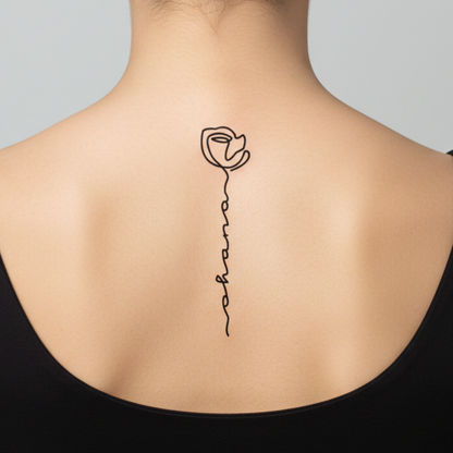 Tatuaje Ohana con rosa