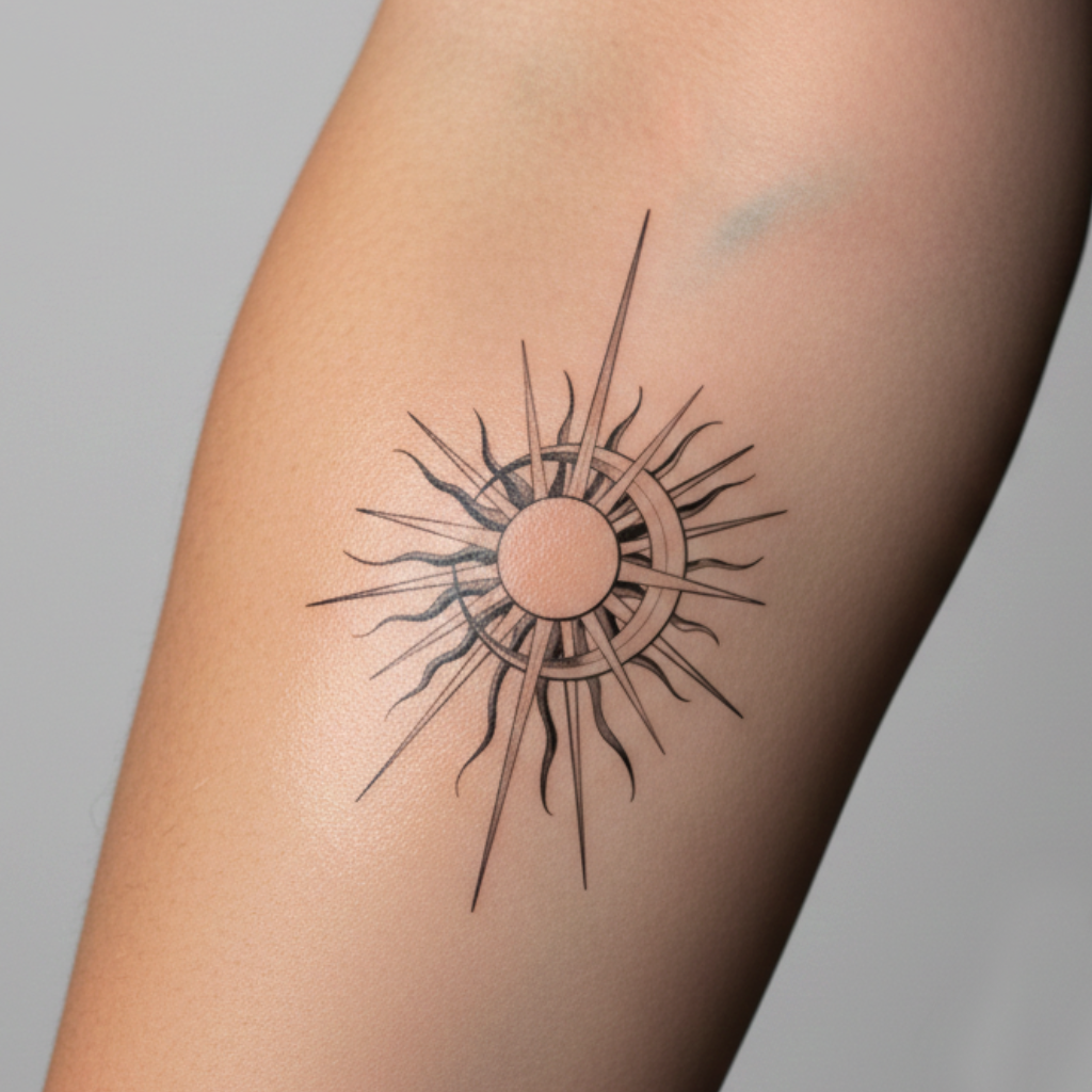 Tatuaje Sol Unido a la Luna